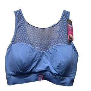 NEW Maidenform Pure Comfort High Neck Pullover WireFree‎ Bra large Blue DM221C